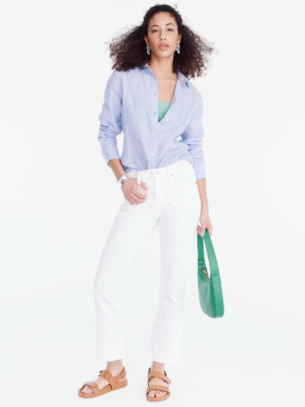 NWT J Crew White Stretch Cotton Denim 9" Billie Demi Boot Crop Jeans Size 34